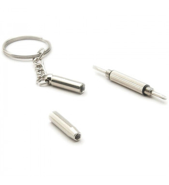 Screwdriver keyring for watch opening