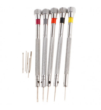 Set van 5 platte schroevendraaiers voor horlogeschroeven